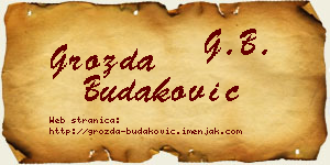 Grozda Budaković vizit kartica